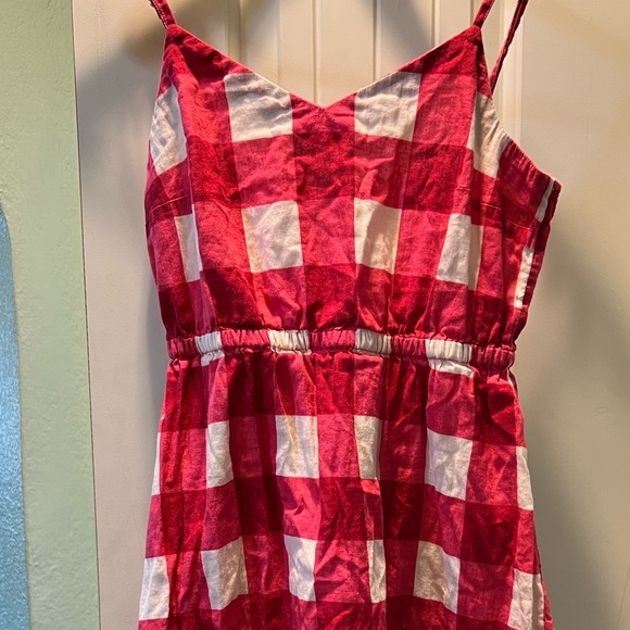 Plaid linen blend summer dress - Picture 1 of 12